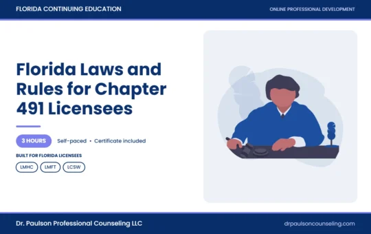 Florida Laws and Rules for Chapter 491 Licensees course cover