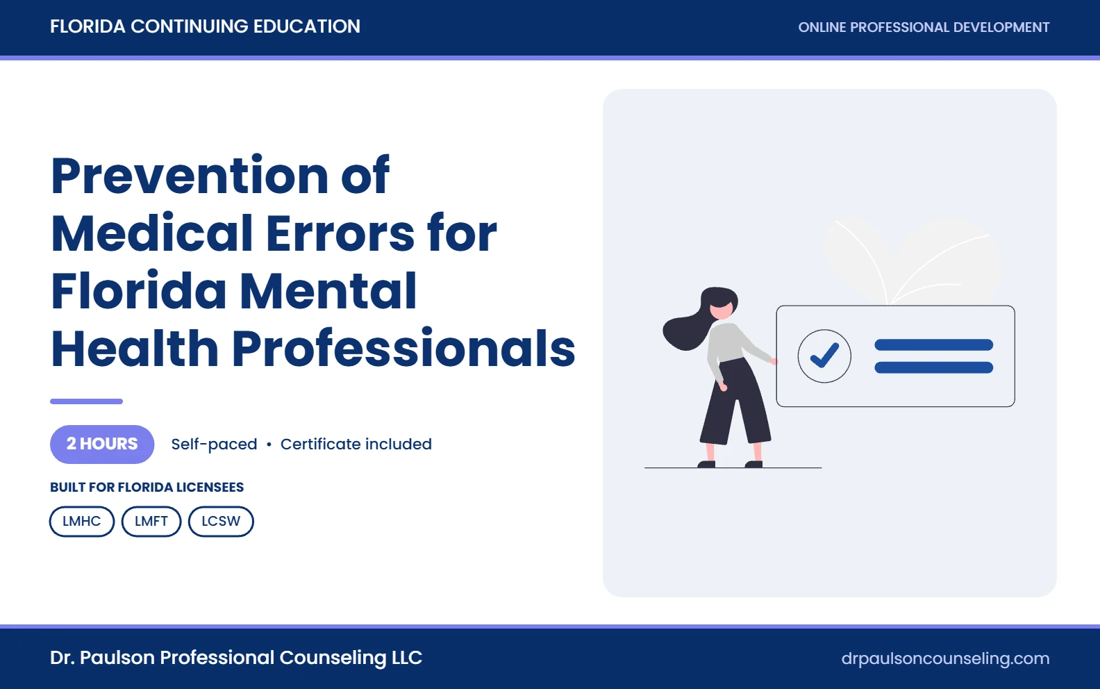 Prevention of Medical Errors for Florida Mental Health Professionals course cover