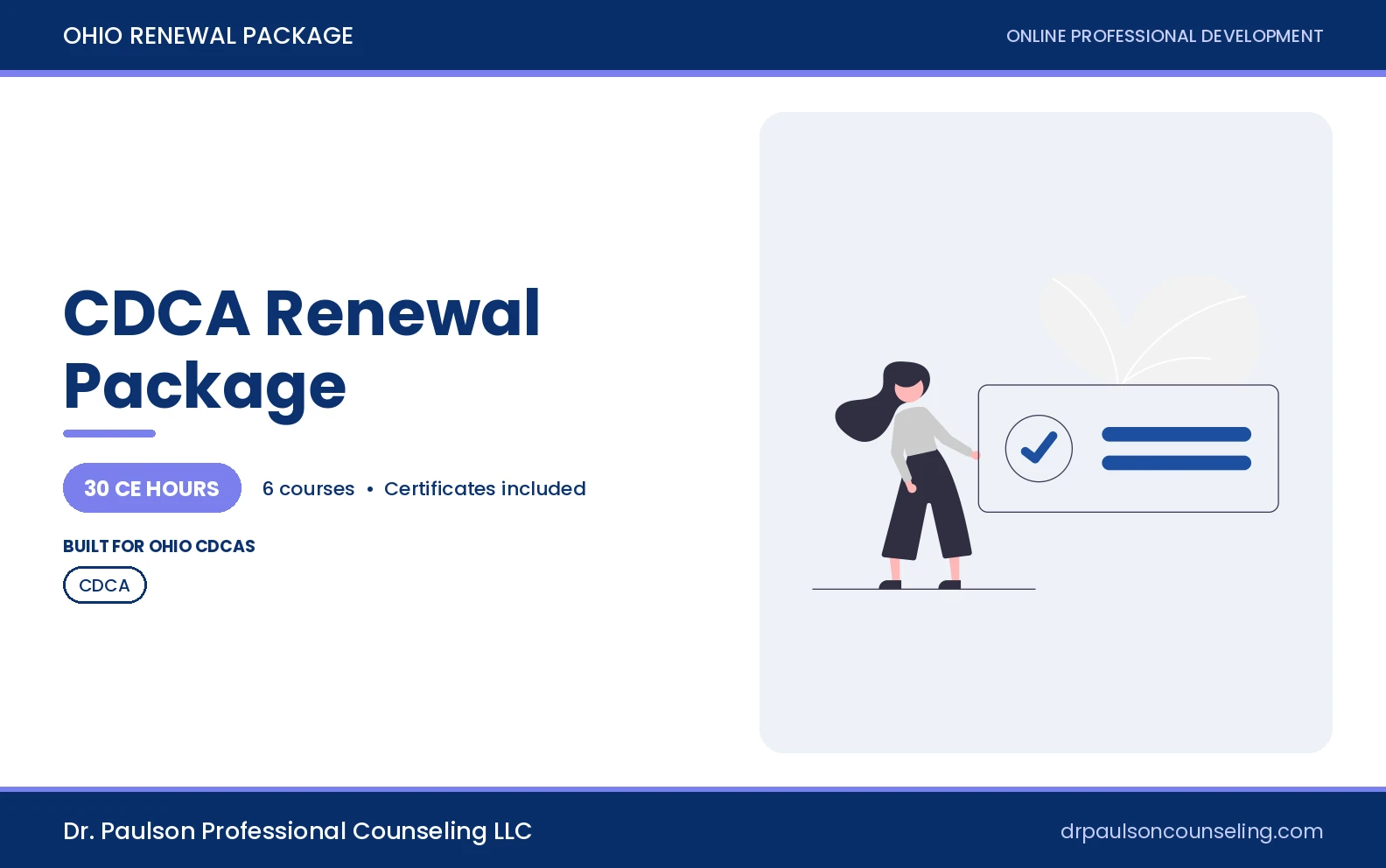 Ohio CDCA 30-hour renewal package cover