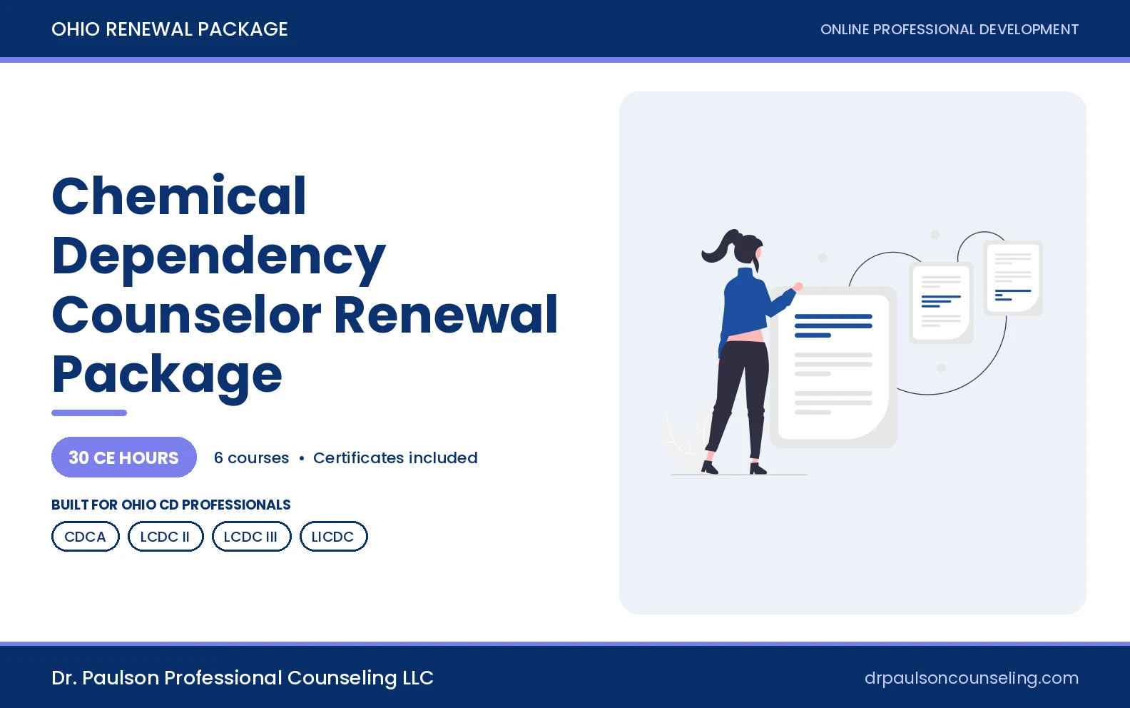 Ohio Chemical Dependency Counselor 30-hour renewal package cover